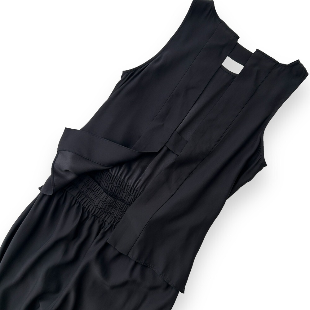 Parker Women's Size Small Black 100% Silk Sleeveless Elastic Waist Jumpsuit NWT - Picture 9 of 13